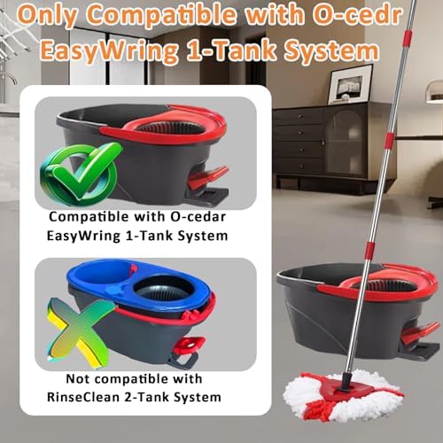 Spin Mop Head Replacement for Ocedar, 3 Microfiber Mop Head, 1 Base, 1 Mop - Image 2