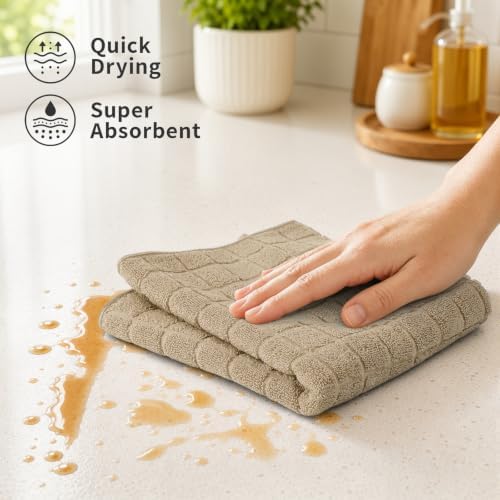 Kitinjoy Premium Cotton Check Kitchen Towels 6 Pack - Image 2