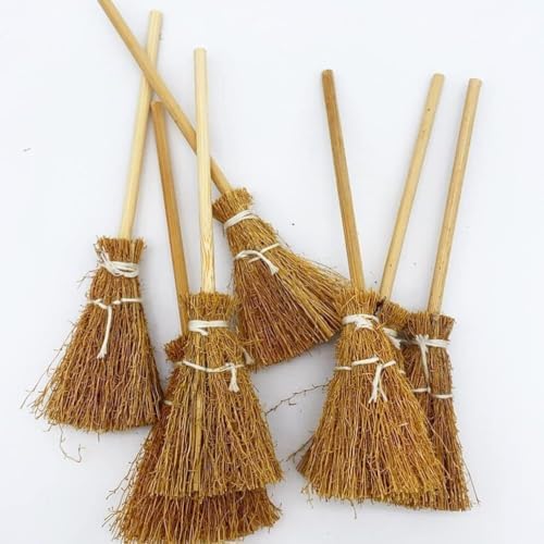 5Pcs Mini Brooms, Witch Straw Brooms, Doll House Dollhouse Accessories Props - Image 5