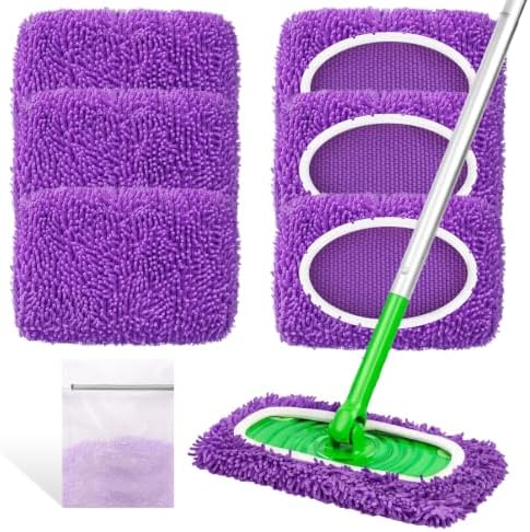 Reusable Mop Pads for Swiffer Swiffer Sweeper Mop, Microfiber Chenille Pads by LOVECO