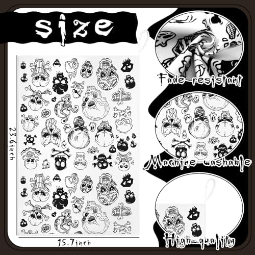 Bencailor 6 Pcs Halloween Kitchen Towels, Spooky Skeleton Dish Towel - Image 3