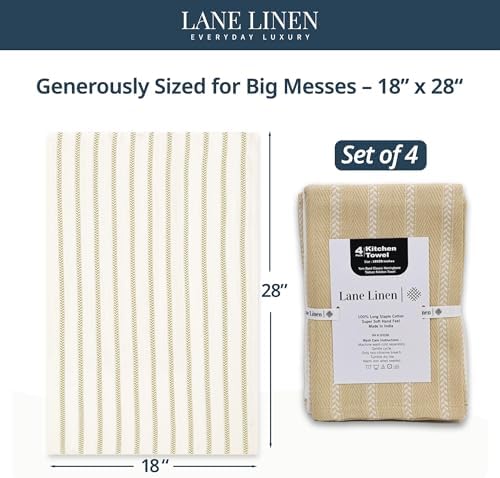 LANE LINEN Hand Towels for Kitchen 100% Cotton Absorbent 4 Pack - Image 2