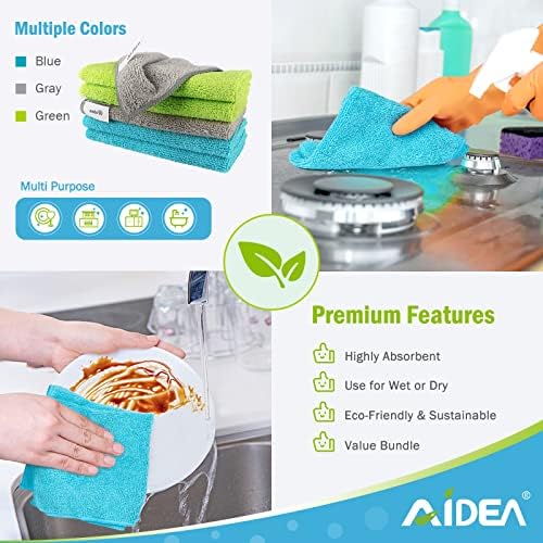 AIDEA Microfiber Cleaning Cloth-12PK, Microfiber Towels - Image 6