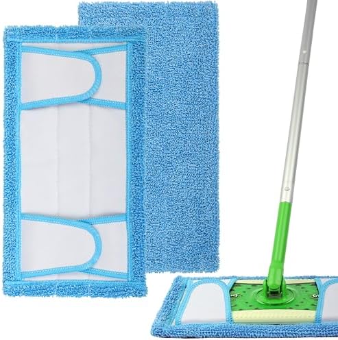 2-Pack Reusable Mop Pads for Swiffer Sweeper, Washable Microfiber Refills by Flammi