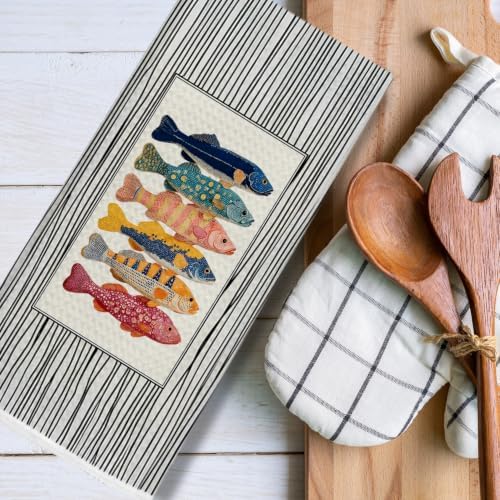 Abstract Colorful Fish Kitchen Towels 16x24 Inch - Image 6