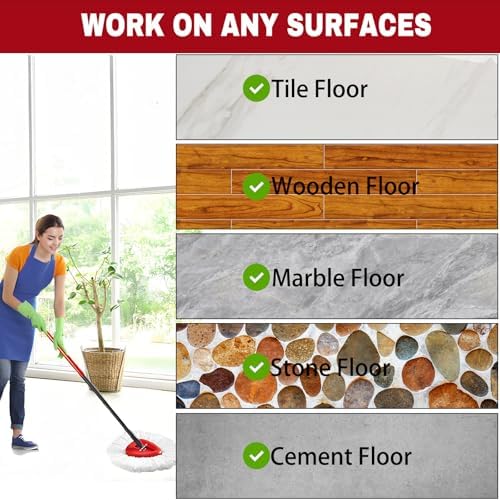 4Pcs Mop Head Replacement Set for EasyWring Spin Mop Refills 1-Tank System - Image 6