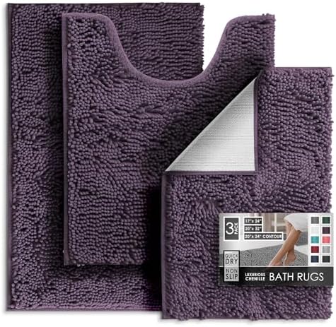 Hearth & Harbor Bathroom Rugs, Chenille Bath Mat by HearthHarbor
