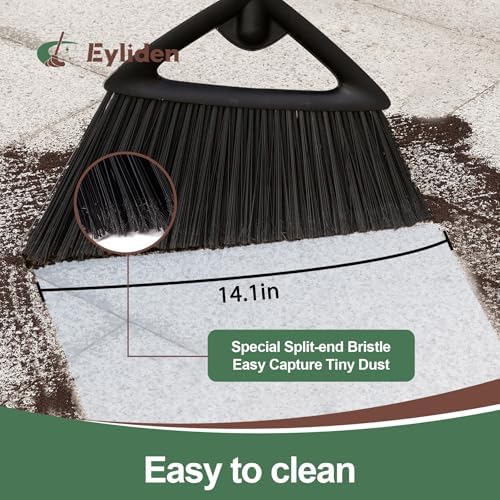 Eyliden Angle Broom with 57" Long Handle, Outdoor Indoor - Image 2