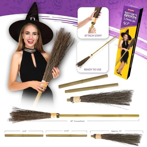 Kangaroo 40" Bamboo Witch Broom Prop - Image 4