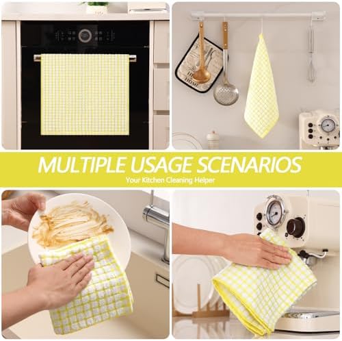 Homaxy Cotton Terry Kitchen Towels and Dishcloths Set of 8 - Image 6