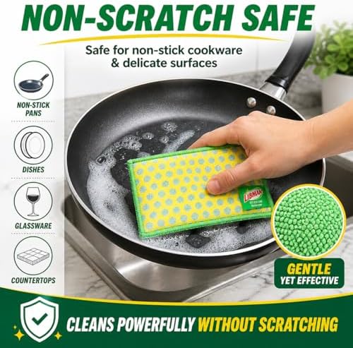 Libman Power Scrub Dots 2-in-1 Kitchen & Bath Sponges, 4 Total Sponges - Image 3