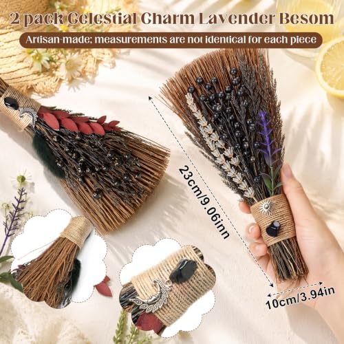 Hotop 2 Pack Scented Cinnamon Brooms Mini Witch Brooms 9x4 Inch - Image 2