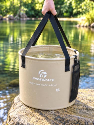Freegrace Collapsible Water Bucket 10L Portable Camping Sink and Wash Basin - Image 6