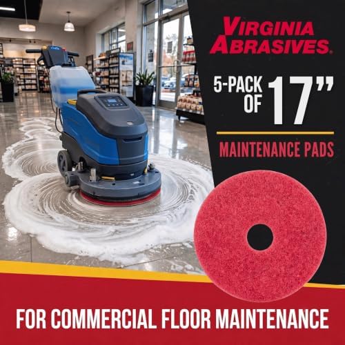 Red Floor Maintenance Pads, Scrubbing & Polishing, 5 Pack - Image 4