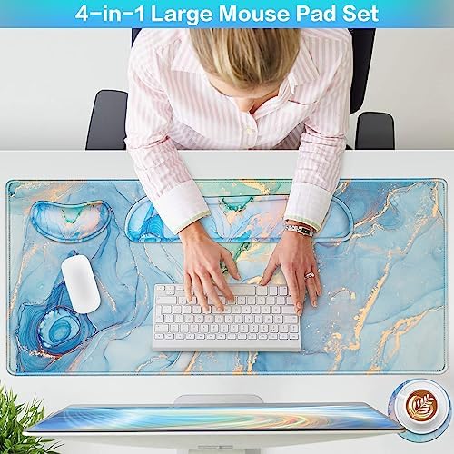 4 in1 Desk Mat Blue, Large Gaming Mouse Pad - Image 2