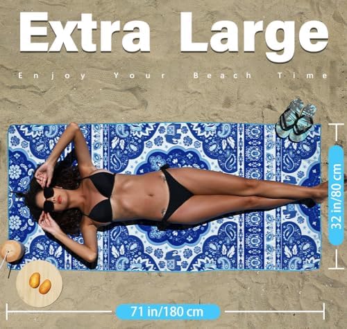 Widdonen Microfiber Beach Towel, Compact 2 Pack-71x32 Inch - Image 3