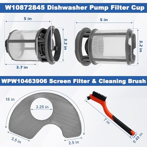 W10872845 & WPW10463906 Dishwasher Pump Filter Replacement - Image 2