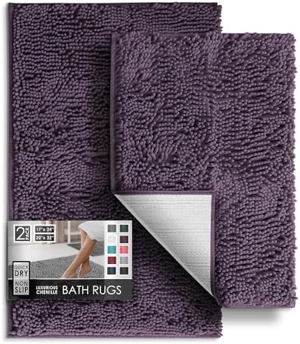 Hearth & Harbor Bathroom Rugs, Chenille Bath Mat by HearthHarbor
