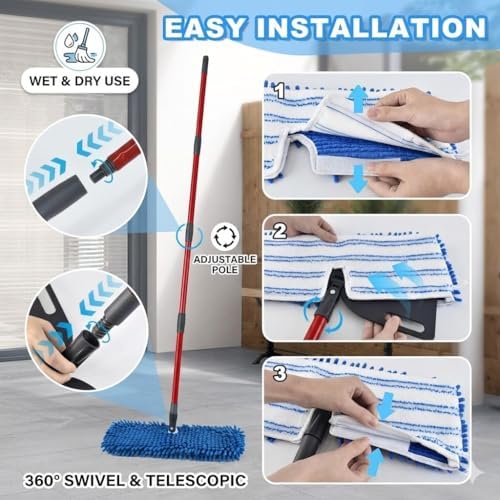 Microfiber Flat Mops for Floor Cleaning, Flat Mop - Image 7