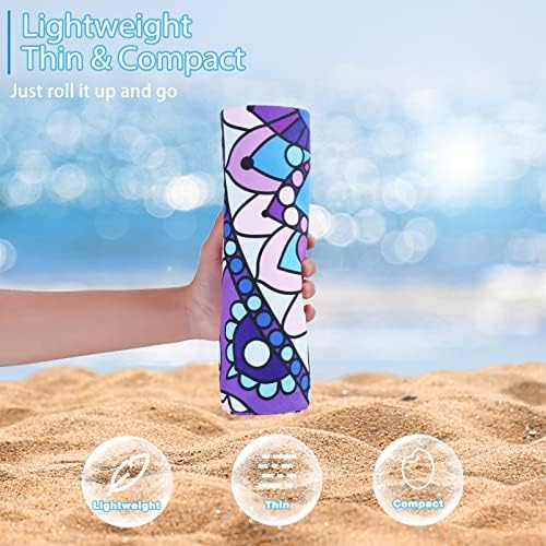 TwoYek Microfiber Beach Towel Extra Large 71x32 Mandala Leaves 2 Pack - Image 2