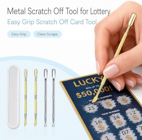 Scratch Off Lottery Tickets Tool, Dual Head Scraper to Prevent Nail Damage - Image 3