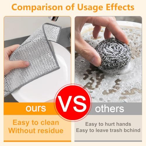 Extra-Large Size Multipurpose Dishwashing Rag, Non Scratch Wire Dishcloth - Image 4