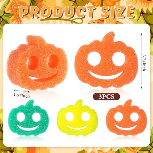 FillTouch Halloween Pumpkin 3 Pcs Scrub Sponge - Image 6