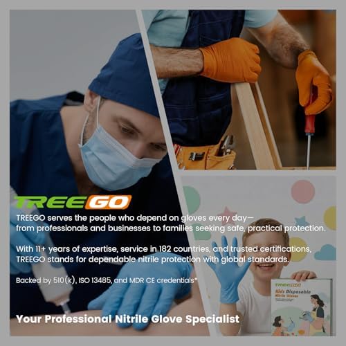 TREEGO Black 10 Mil Diamond Grip Nitrile Gloves Case - Image 6