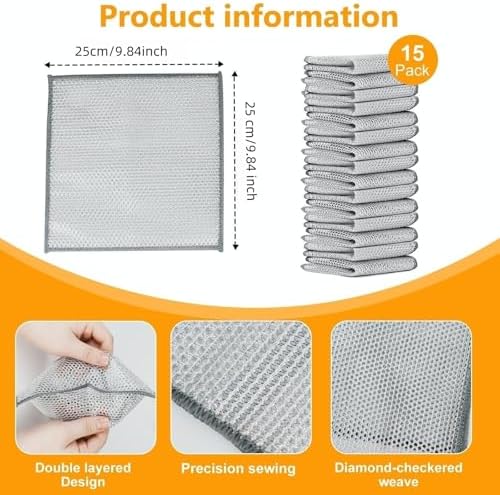 Extra-Large Size Multipurpose Dishwashing Rag, Non Scratch Wire Dishcloth - Image 2