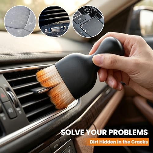 Car Detailing Brush, Scratch Free Soft Bristles Dust Brush Auto Interior - Image 4