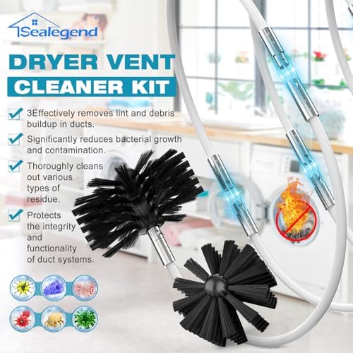 Sealegend 30Ft Dryer Vent Cleaner Kit, Flexible Lint Remover - Image 2