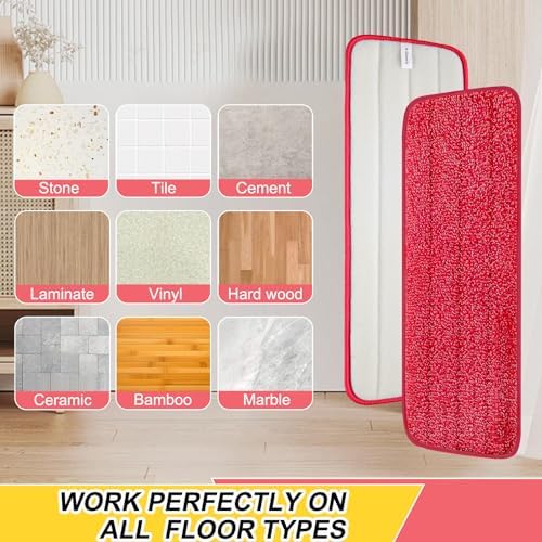 16.5 inch Reusable Mop Pads Microfiber Spray Mop Replacement Heads - Image 4