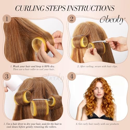 obeoby 4 Sizes Hair Rollers Curlers Set - Image 3