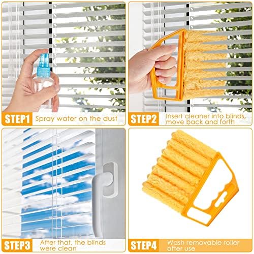 Geiserailie 2 Pcs Window Venetian Blind Cleaner Duster Tool Washable 7 Fingers - Image 5