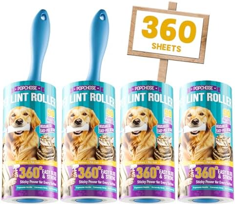 POPCHOSE Lint Roller for Pet Hair Extra Sticky, 360 Sheets by Popularchoicesfromhere