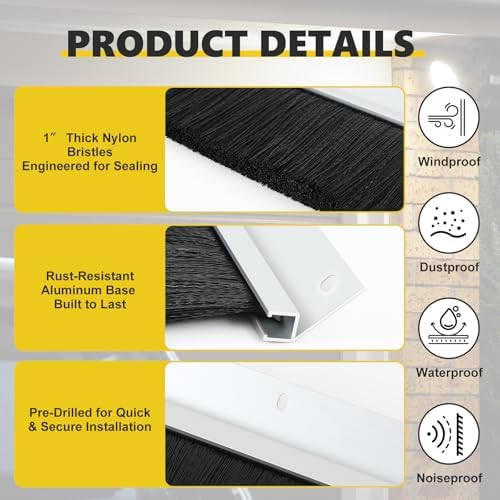 DoubleFill 12 x 10 ft Garage Door Brush Seal Kit - Image 3