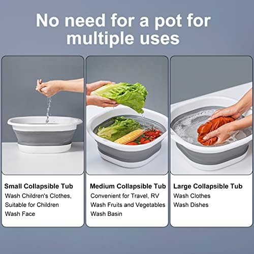 3 Pack Collapsible Wash Basin Set - Image 5