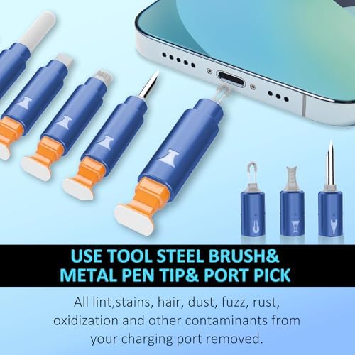 iPhone Cleaning Kit for Charging Port Cell Phone USB C, Dark Blue - Image 2