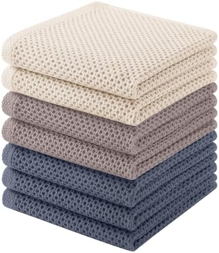 Homaxy 100% Cotton Waffle Weave Kitchen Dish Cloths, Mixed Color by Homaxy