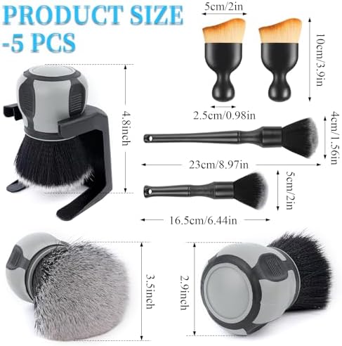 Supkiir 5Pcs Curveball Detailing Brush, Soft Bristles Dusting Brush - Image 3