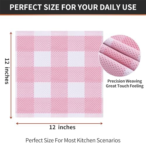 Homaxy 100% Cotton Check 6 Pack Dish Cloths - Image 5