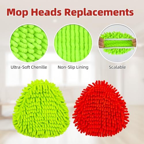 6 Packs Mop Head Replacements & 4-Section Spin Mop Handles - Image 3