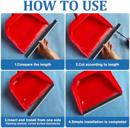 DOITOOL Dustpan Rubber Lip Replacement Edges 4-Pack 10.23In Strip Replacement - Image 6