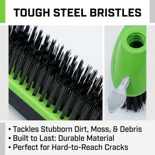 3-in-1 Floor Scrub Brush with Long Handle, Weed Brush - Image 4
