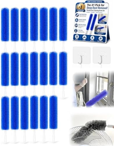Bendable Microfiber Head Reusable Dust Remover Washable Fan Cleaner Brush Multi by Frewac