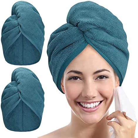 Microfiber Hair Towel Hair Wrap: 2 Pcs 10X26 Hair Dryer Women by YoulerTex