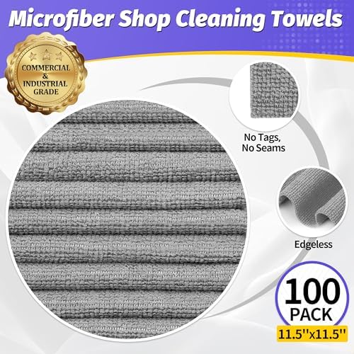 Microfiber Cleaning Cloth, 100 Pack Cleaning Rags Microfiber Towel Bulk - Image 2