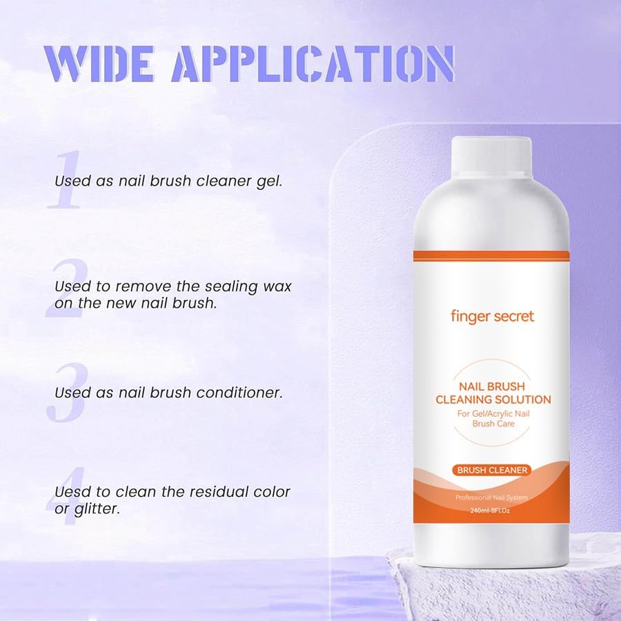 Nail Brush Cleaner & Revitalizing Solution– Fast-Acting 240ML - Image 2
