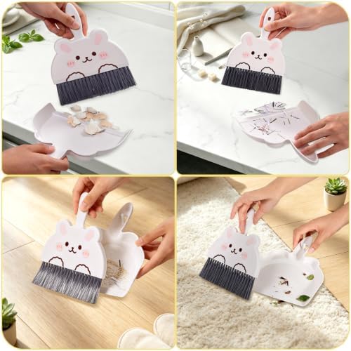 1 Set Small Broom Brush & Dustpan Set Table Cleaning Tools Rabbit - Image 4