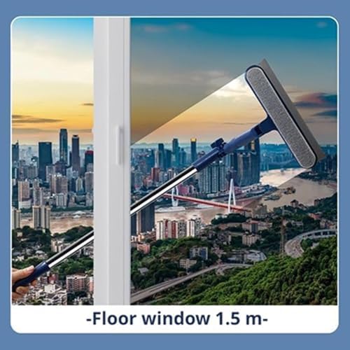 47in Window Squeegee with Extension Pole, 4-in-1 Telescopic Window Cleaner Tool - Image 6